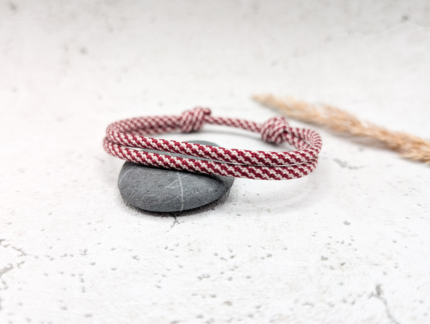 Armband "Cream Burgundy" Segeltau 4mm