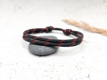 Armband "Thin Red Line" Segeltau 4mm