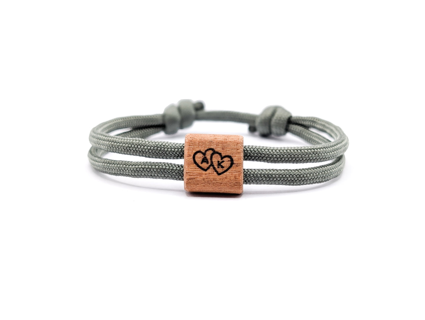 Holzarmband | Herzen mit Buchstaben